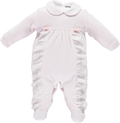 Pink babygrow with lace and bows with sparkly pendant