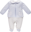 White babygrow with checkered tunic