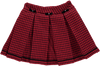 Red Pied de Poule skirt with bows
