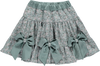 Green floral skirt with bows