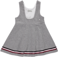 Gray skirt with straps and ribbon at the hem