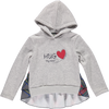 Gray sweatshirt with hood and back detail