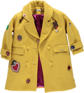 Long yellow coat with appliqués