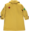 Long yellow coat with appliqués