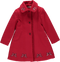 Long red coat with embroidered bows