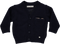 Navy knit coat with embroidered pocket