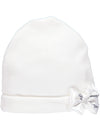 White hat with satin bow