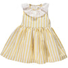 Yellow dress with stripes and bow