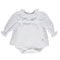 Knit baby girl bodysuit with tunic in blue fabric with embroidery