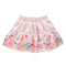 Pink skirt with pattern of colorful cupcakes