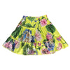 Green skirt with floral pattern