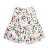 White pleated skirt with cherries and polka dots pattern