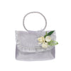 Gray bright girl's bag with flowers