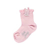 Pink girl sock with golden cupcake