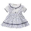 Girl's blue and white skirt and blouse set