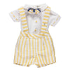 Set for boys with shirt and shorts with yellow stripes
