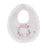 Pink bib with floral print for girl